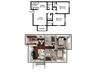 2 Bedroom 1 Bath Floor Plan 2 Bedroom 1 Bath Floor Plan at Crosswinds Apartments, Wilmington, 28412